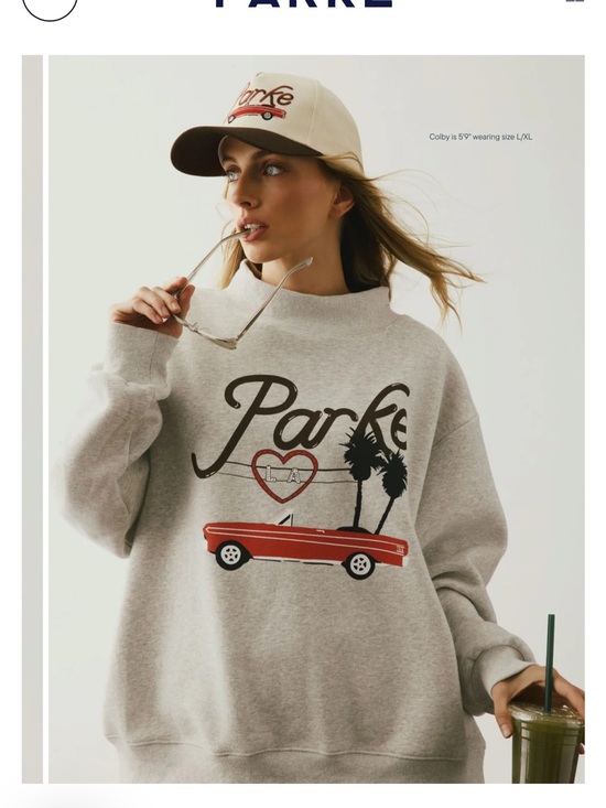 Parke Tops - Parke Logo Graphic Sweatshirt - Light Gray
